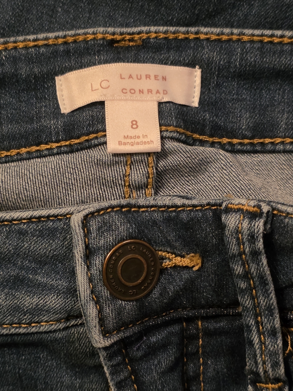 LC Lauren Conrad Dark Blue Denim Jeans Size 8 - Picture 4 of 4